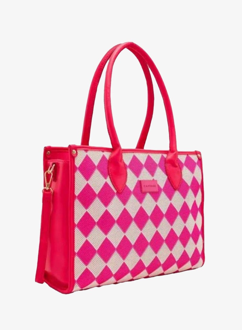 CAPRESE-CHECKER SATCHEL MEDIUM FUCHSIA - Image 1
