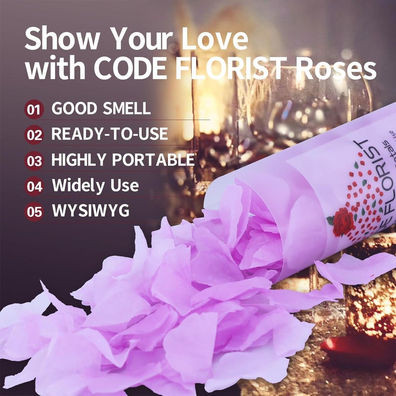 CODE FLORIST كود فلوريست 1100 قطعة بتلات ورد حريري لعيد الحب، بتلات ورد صناعية لليلة رومانسية، الزفاف، ديكورات الزهور لذكرى الخطوبة (منفصلة، معطرة، أرجواني فاتح) - Image 5