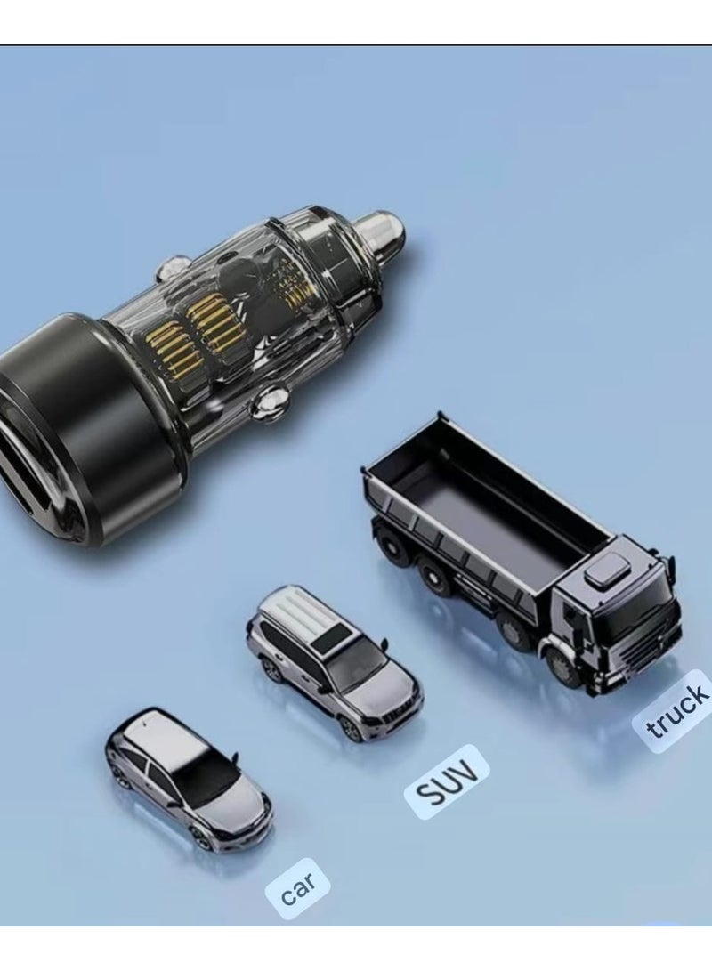 جريت وول شاحن سيارة GREAT WALL معدني بقوة 100 واط – شحن سريع Type-C متوافق مع Samsung S25 Ultra، شاحن مزدوج بمنفذ USB، PPS 30 واط - Image 2