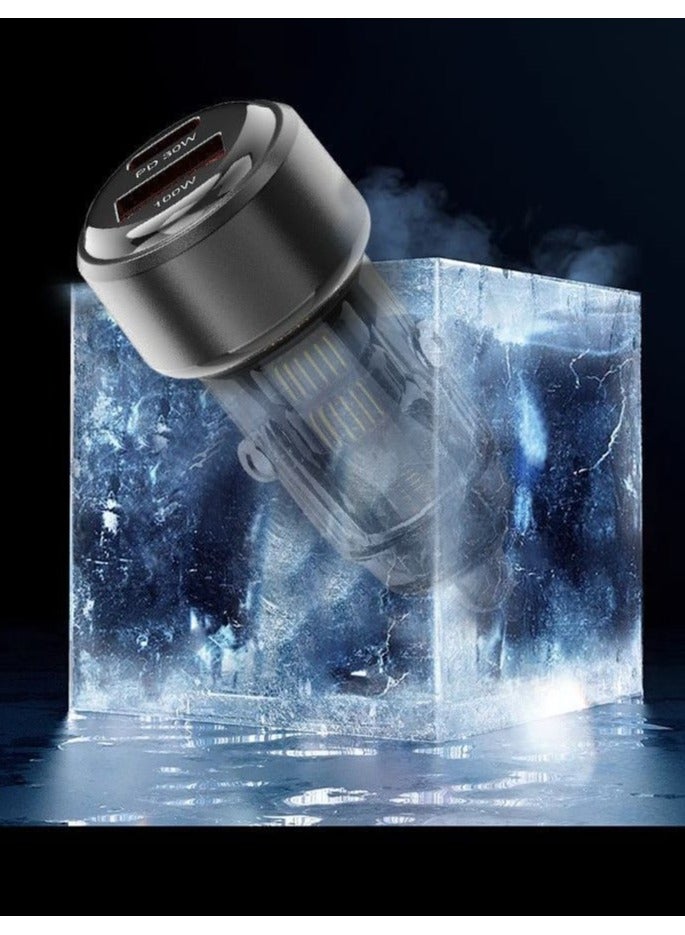 جريت وول شاحن سيارة GREAT WALL معدني بقوة 100 واط – شحن سريع Type-C متوافق مع Samsung S25 Ultra، شاحن مزدوج بمنفذ USB، PPS 30 واط - Image 4