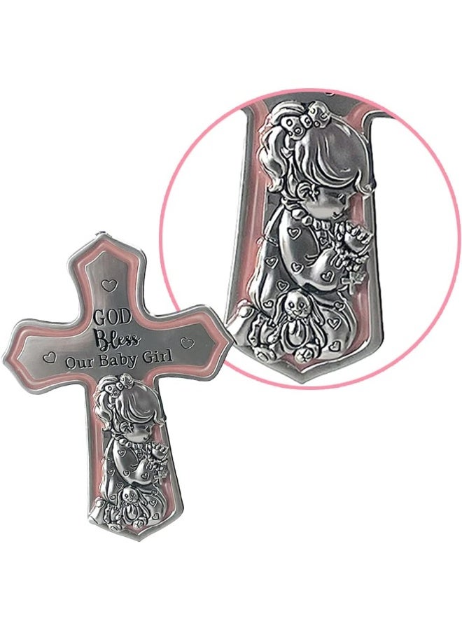 Ganz U.S.A, LLC Ornate Crib Cross Decor with Ribbon Baby Girl for Baptism, Christening, Baby Shower - Image 4