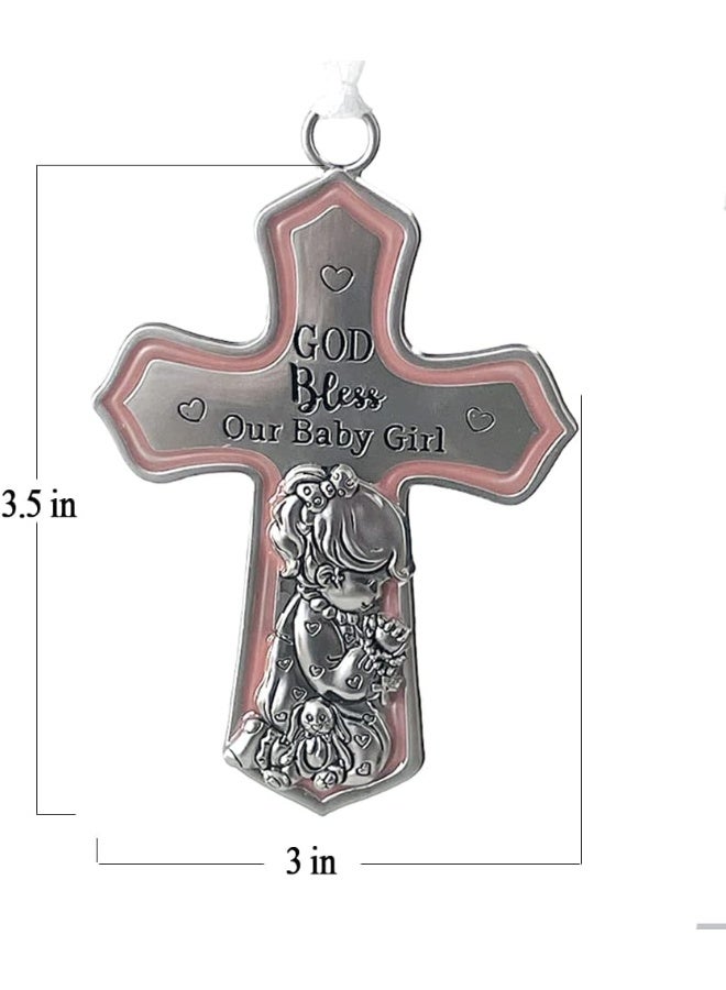 Ganz U.S.A, LLC Ornate Crib Cross Decor with Ribbon Baby Girl for Baptism, Christening, Baby Shower - Image 5