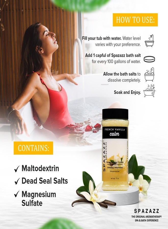 Spazazz Botanicals Aromatherapy Calm French Vanilla Spa and Bath Crystals 17 oz. Crystals and Bath Salts for Hot Tub and Bathtub Spa - Aromatherapy Scented Salts for Relaxation! - Image 2