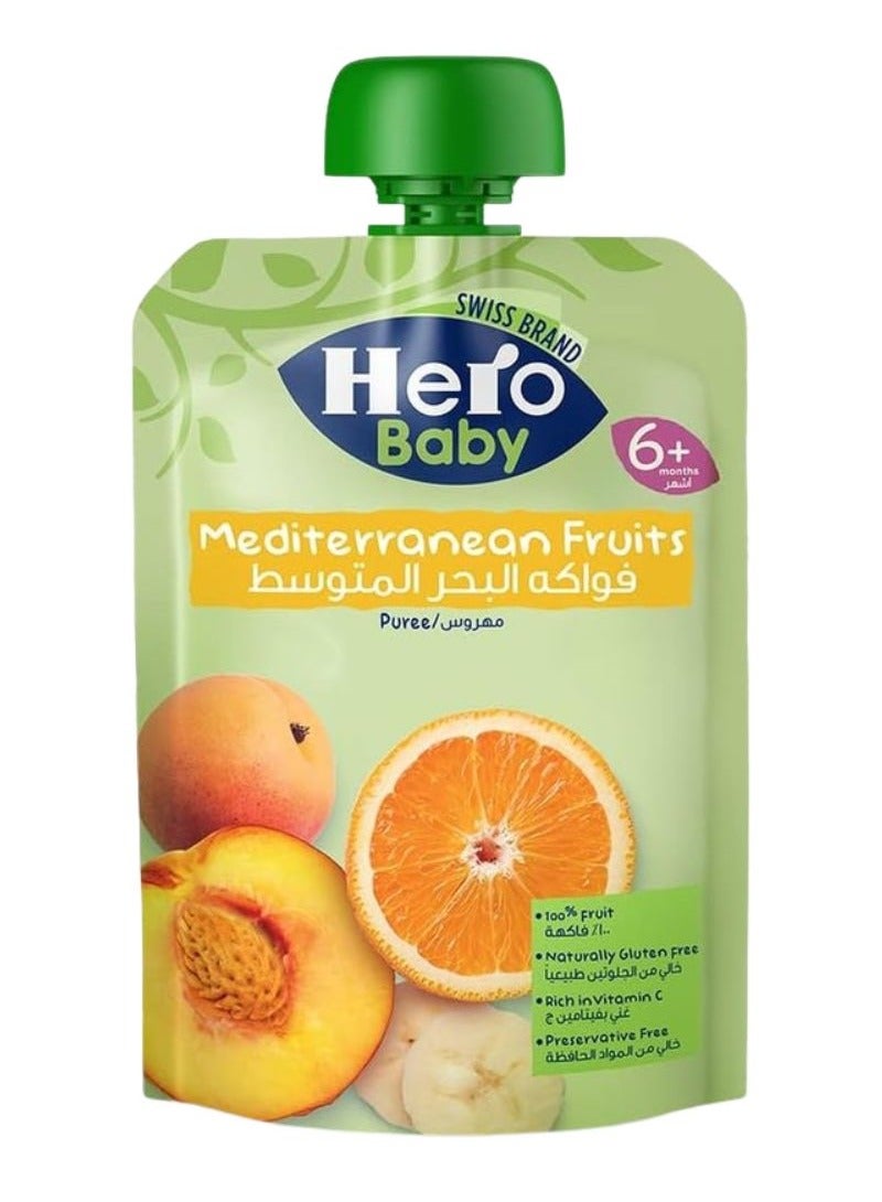 Hero Baby Mediterranean Fruits Puree Pouch 100g - Image 1