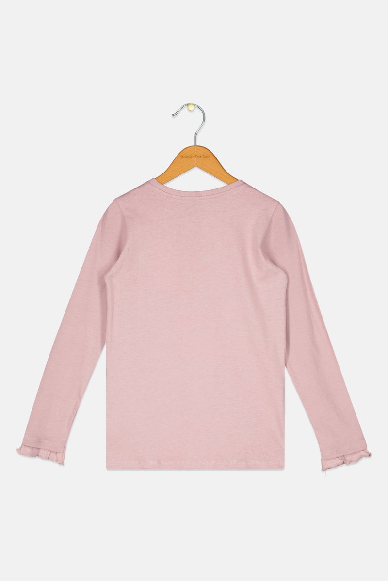 Sinsay Kids Girl Textured Long Sleeves T-Shirt, Light Purple - Image 2