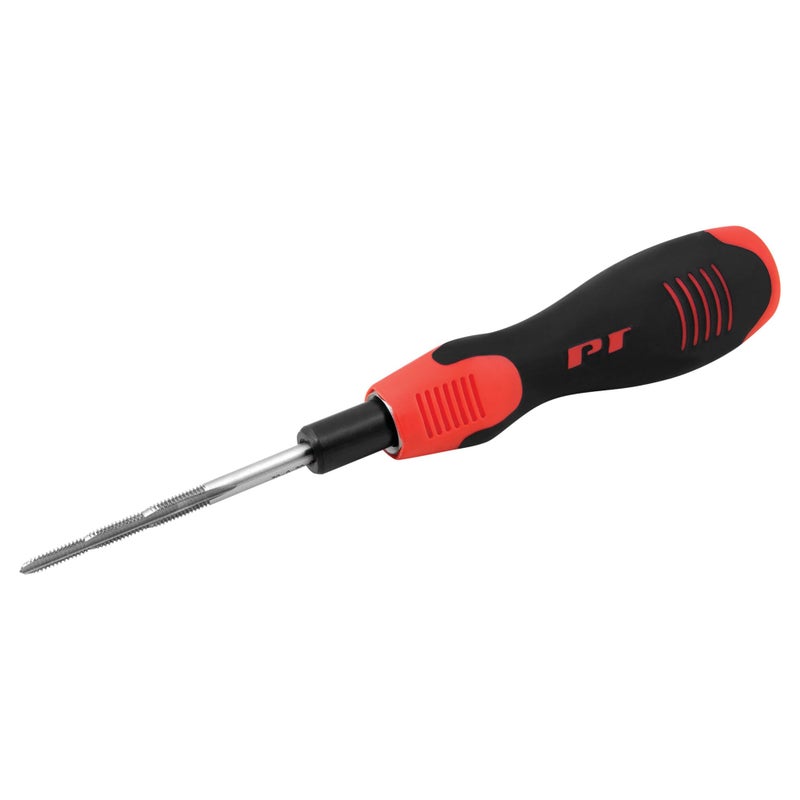 Performance Tool W8650 Double Sided 6-in-1 Tap Tool with Comfortable Handle - 6-32, 8-32, 10-32, 10-24, 12-24 and 1/4-20 Tap Sizes