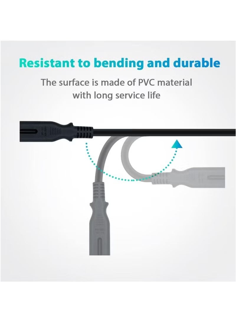 2-Prong AC Power Cord Cable 1.5M – UK Plug with Fuse, Compatible with Samsung, LG, TCL, Sony TVs, HP Printers, PlayStation PS3/PS4/PS5, Laptops and More  - Image 4