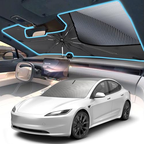 Yampahpa 2025 Upgrade Windshield Sun Shade Umbrella Foldable Car Sun Shade with Vinyl Coating Heat Shield UV Ray Reflector Keeps Cool and Protect Interior for Auto Trucks Sedan SUV 57 x 31