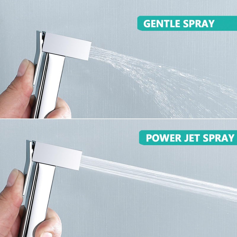 Zikra Warm Water Bidet Sprayer Faucet for Toilet with Hot and Cold Brass Rough-in Valve, Stainless Steel Square Handheld Bidet Attachment Set for Feminine, Pets and Baby Diaper Washing - Image 4