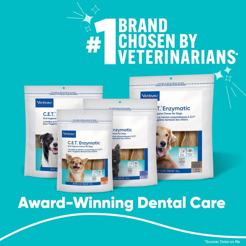 Virbac C.E.T. Enzymatic Oral Hygiene Chews for Dogs Beef 8.5 ounces - Image 2
