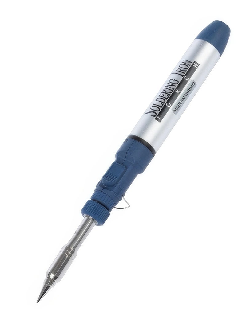 A-HOT 3-In-1 Heavy Duty Cordless Soldering Iron with Gas Torch and Hot Blow Blue and Silver 6 inch PT-230 - Image 1