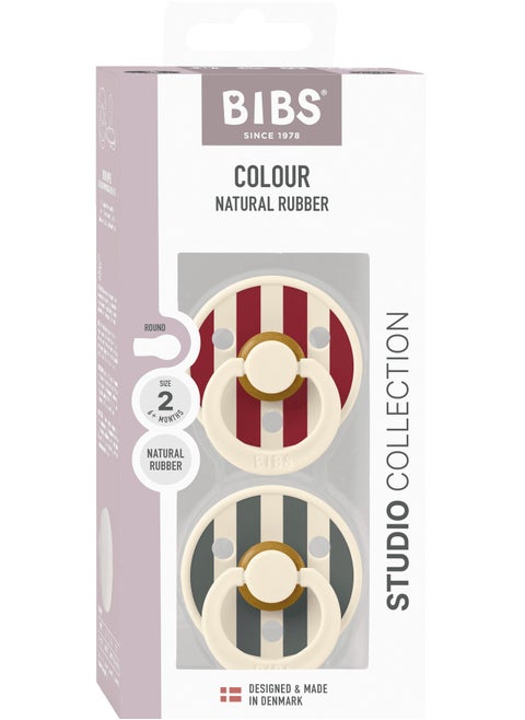 Pacifier Studio Colour 2 PACK Latex Size 2 Ruby Pine Mix