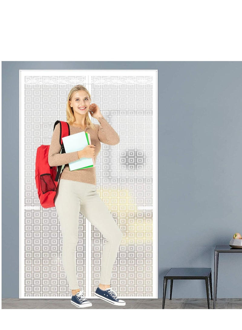 SYOSI Insulated Door Curtain, Transparent Insulated Door Curtain, Magnetic Screen Door, Self Closing Privacy Magnetic Curtain, Keeping Draft Out for Kitchen, Patio, Air Conditioner Room 35.4  83 inch - Image 1