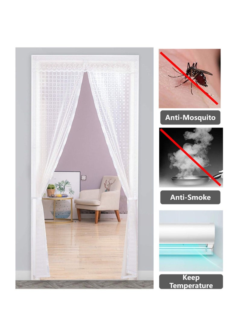 SYOSI Insulated Door Curtain, Transparent Insulated Door Curtain, Magnetic Screen Door, Self Closing Privacy Magnetic Curtain, Keeping Draft Out for Kitchen, Patio, Air Conditioner Room 35.4  83 inch - Image 2