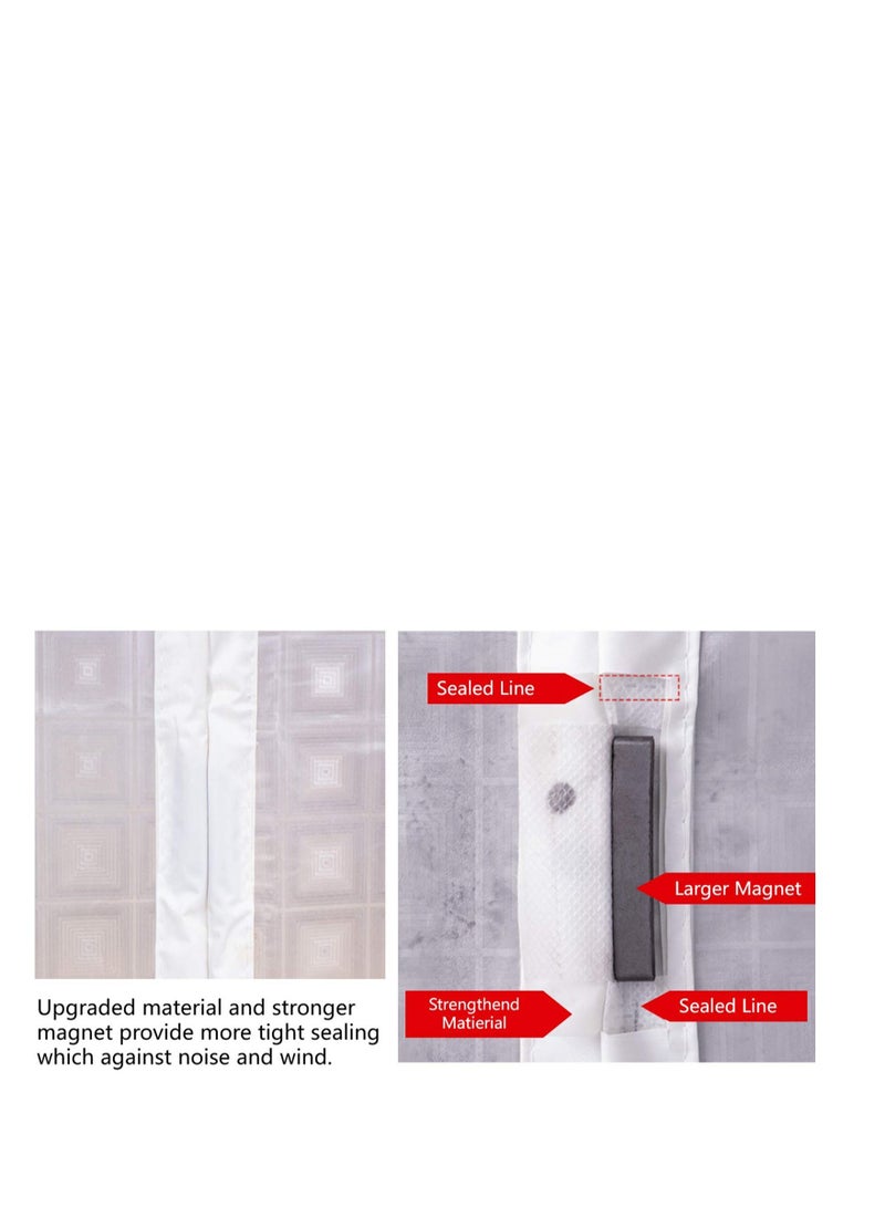 SYOSI Insulated Door Curtain, Transparent Insulated Door Curtain, Magnetic Screen Door, Self Closing Privacy Magnetic Curtain, Keeping Draft Out for Kitchen, Patio, Air Conditioner Room 35.4  83 inch - Image 4
