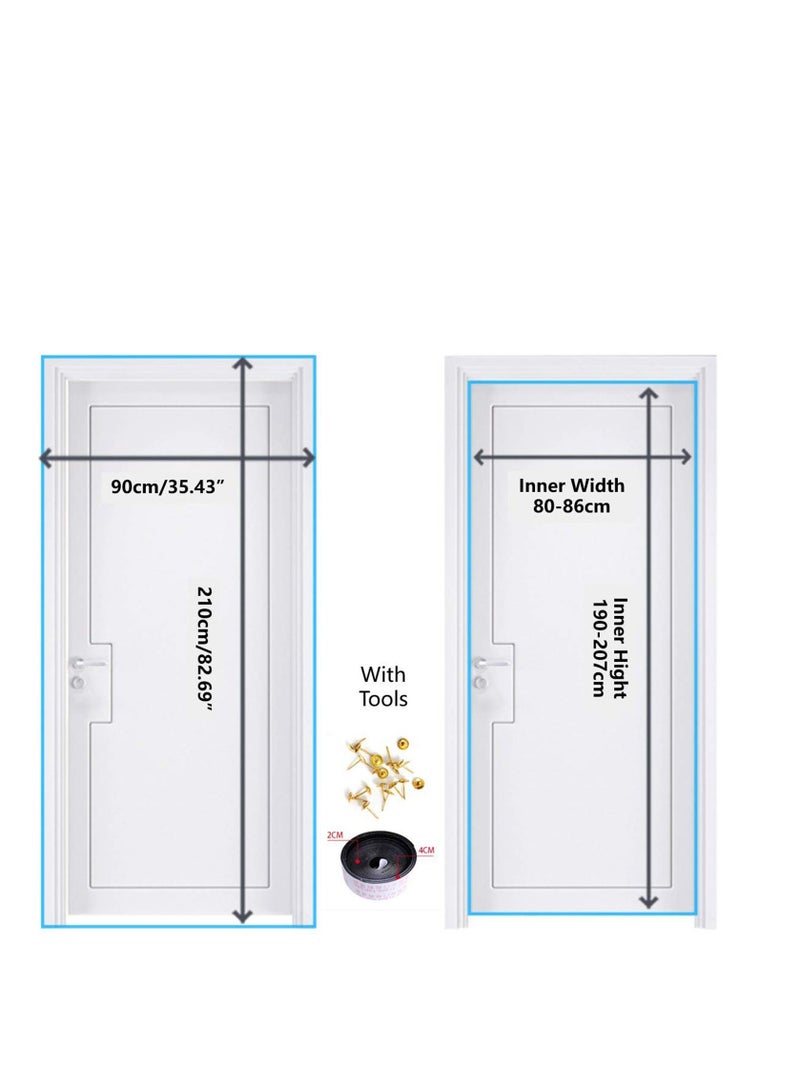 SYOSI Insulated Door Curtain, Transparent Insulated Door Curtain, Magnetic Screen Door, Self Closing Privacy Magnetic Curtain, Keeping Draft Out for Kitchen, Patio, Air Conditioner Room 35.4  83 inch - Image 5