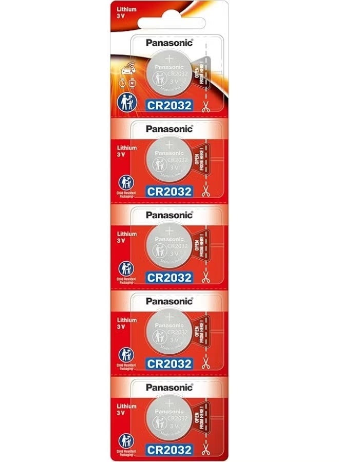 Panasonic CR2032 3V Lithium Coin Battery – Pack of 5 (Each Pack Contains 5 Coins) – Long-Lasting, Safe & Reliable - Image 2