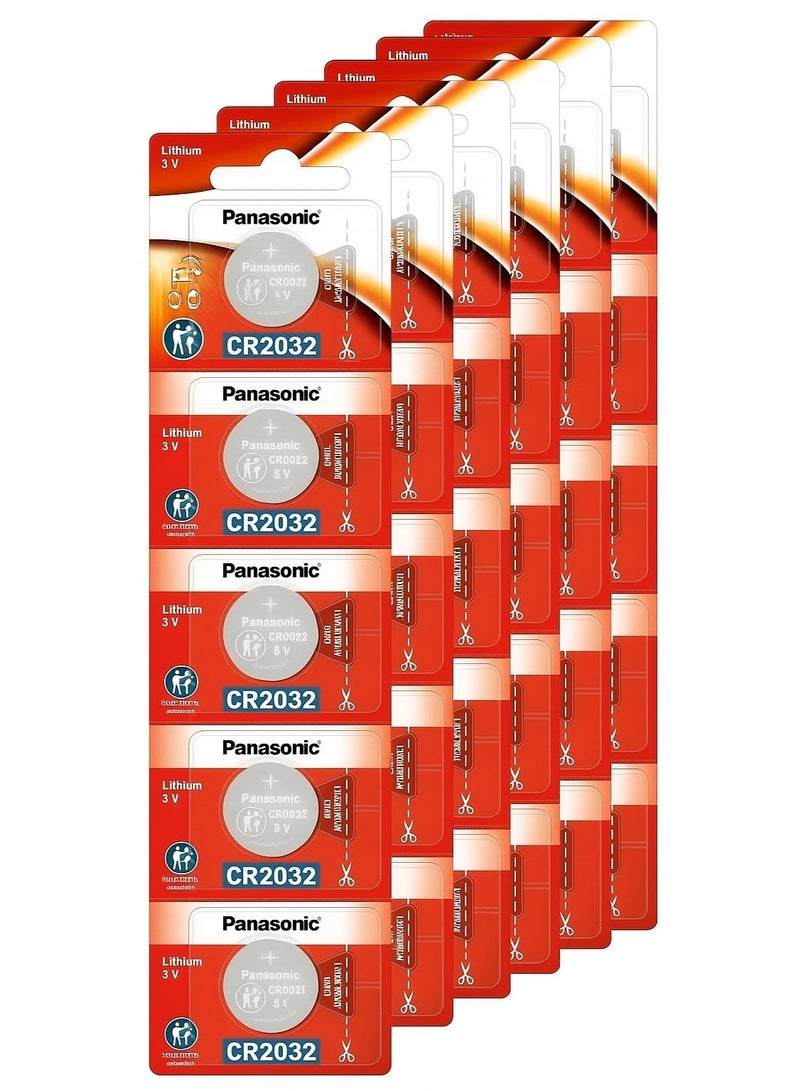 Panasonic CR2032 3V Lithium Coin Battery – Pack of 5 (Each Pack Contains 5 Coins) – Long-Lasting, Safe & Reliable - Image 1