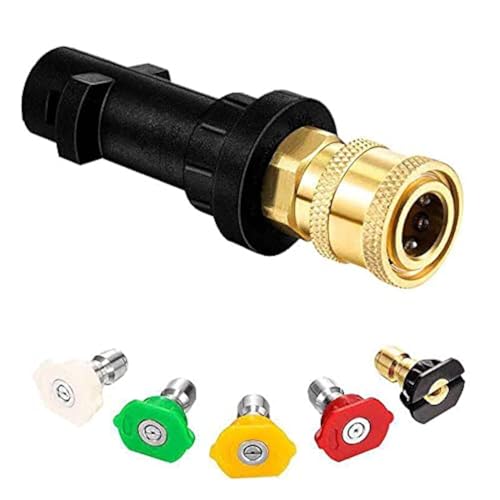 Detetap High Pressure Washer Gun Adapter 1/4" Spray Nozzle Tips Sets Brass Female Quick Connector for Karcher k2 k3 k4 k5 k6 K7 - Image 1