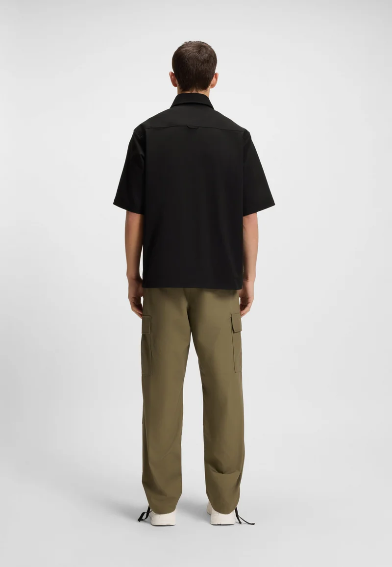 HUGO Oversized fit shirt with zip-up front