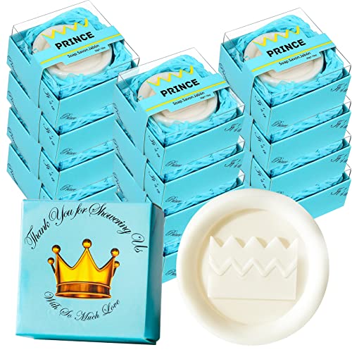 AIXIANG 24 Pack Handmade Prince Blue Crown Style Soap Favors for Baby Shower Favors Keepsakes Baby Birthday Decorations for Boy - Image 1