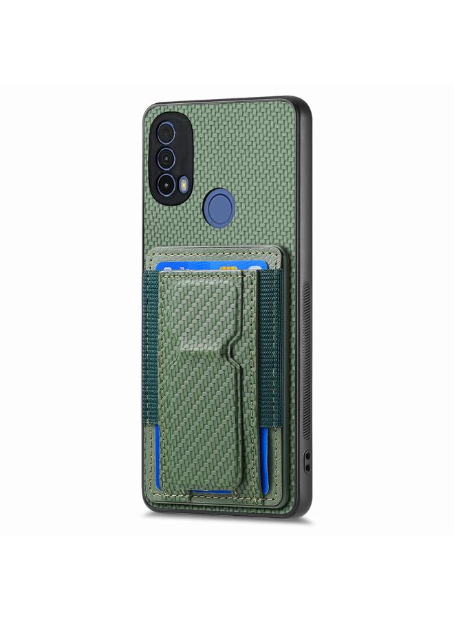 Case For Motorola Moto G 5G 2024 4G Carbon Fiber Fold Stand Elastic Card Bag Phone Case