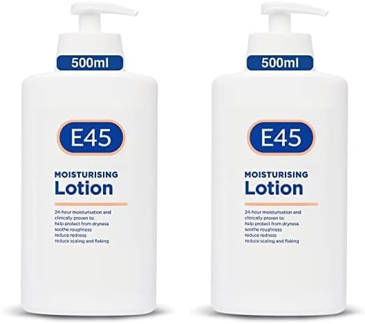 E45 Moisturising Lotion 500 ml for Dry Sensitive Skin LongLasting Hydration Protect from Dryness Reduce Redness Dermatological Body Moisturiser Lotion Body Lotion Daily Moisturiser - Image 1