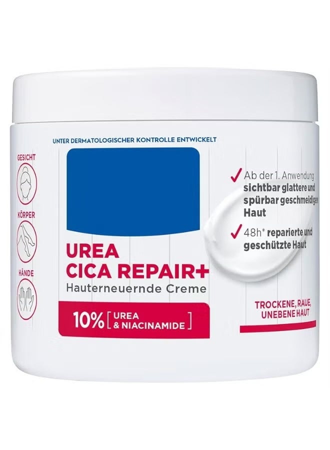 Urea Cica Repair Cream, Urea Cica Repair+ Renewing Cream, Body Moisturiser for Dry, Rough, Bumpy Skin, with 10% Urea and Niacinamide, Hypoallergenic Fragrance, 400ml - Image 1