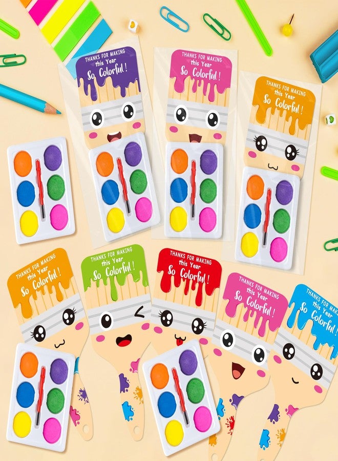 K1tpde 24 Pack DIY End of The School Year Watercolor Paint Bulk Gifts for Student Greeting Card with Water Coloring Exchanges Gift for Kid, Mini Paint Bulk Set for Boy Girl Graduation Party Favors - Image 4