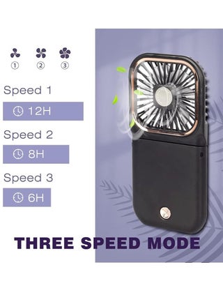 Portable Fan,Mini Handheld Fan,Rechargeable Personal Fan,3000mAh 3 Speeds Battery Operated Desk Hand Neck Cooling 3 in 1 Fan,Black Electric Fan for Travel Camping Ourdoor - view 3