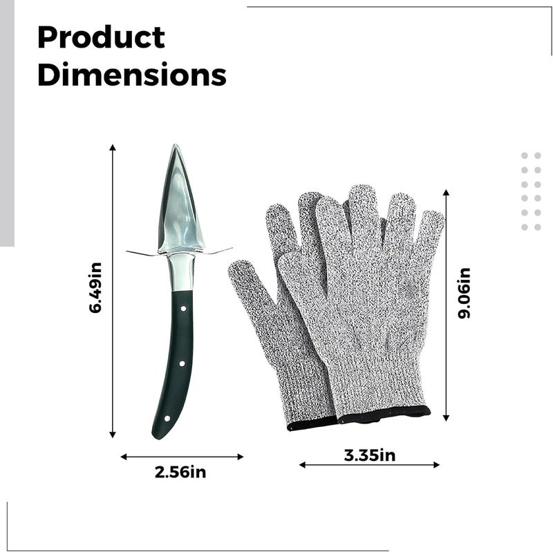 Stainless Steel Oyster Knife Kit, Wood Handle & Sheath - Image 2