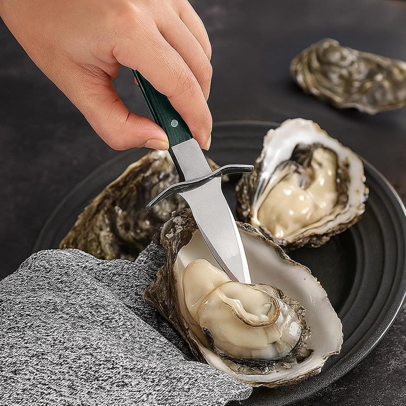 Stainless Steel Oyster Knife Kit, Wood Handle & Sheath - Image 4