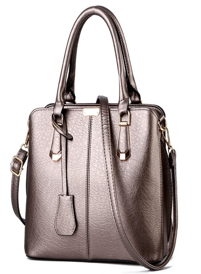 FiveloveTwo Women Satchel Handbag Tote Purse Top Handle Bag Shoulder Bag bronze - Image 1