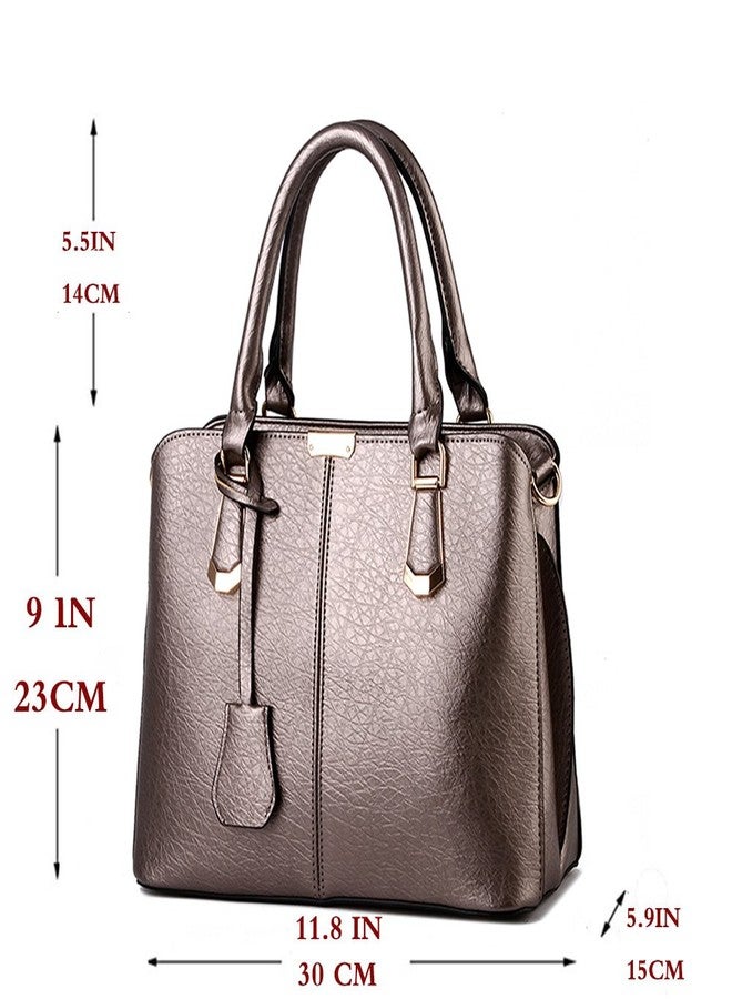 FiveloveTwo Women Satchel Handbag Tote Purse Top Handle Bag Shoulder Bag bronze - Image 3