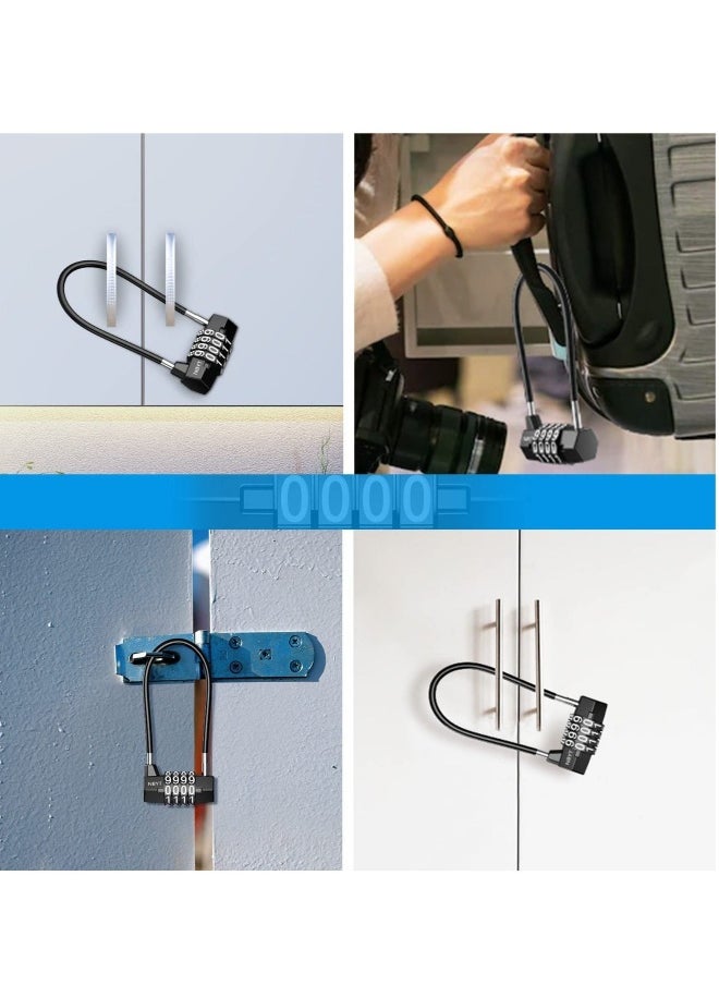 Heavy Duty Combination Lock, 3.5 Inch Waterproof Long Shackle Gate Lock, 4 Wheel Combination Padlock, Suitable for Home, Toolbox, School & Garage  - Image 2