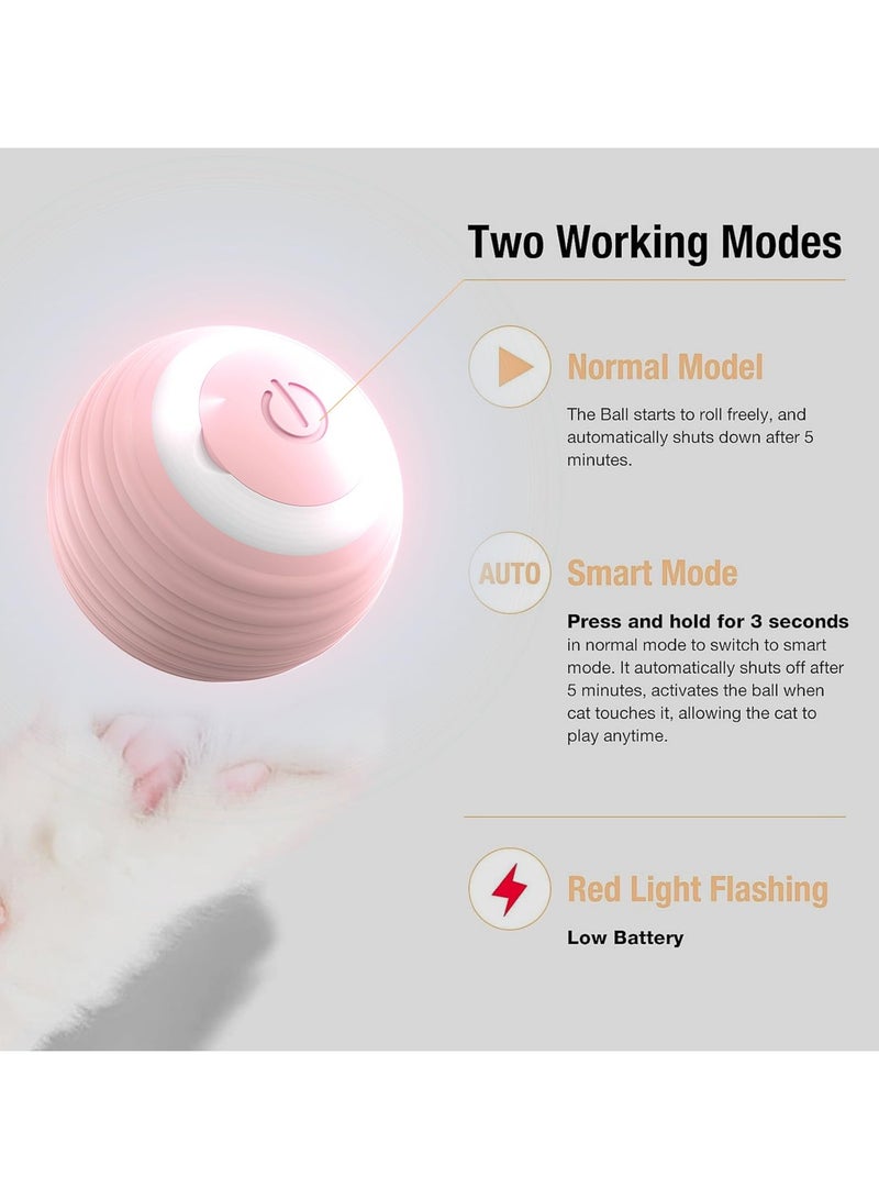RTYY Interactive Cat Toy Ball,  Smart Ball cat Toy for Indoor Cat Kitten,Cat Toys Gift for Your Kitty (Pink) - Image 4