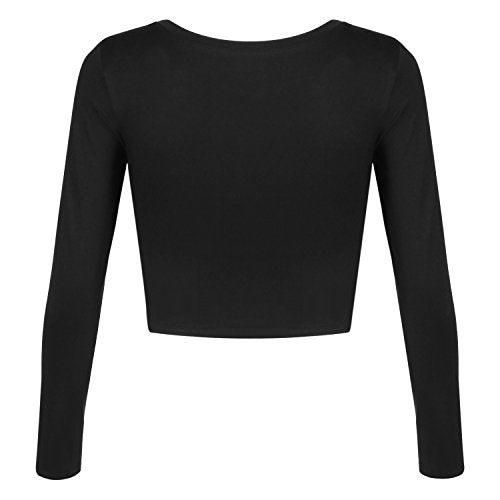 Artivaly Womens Long Sleeve Crop Tops Basic Teen Girl Clothes Casual Cute Yoga Shirts Layering Slim Fitted Workout T-Shirt Black - Image 4