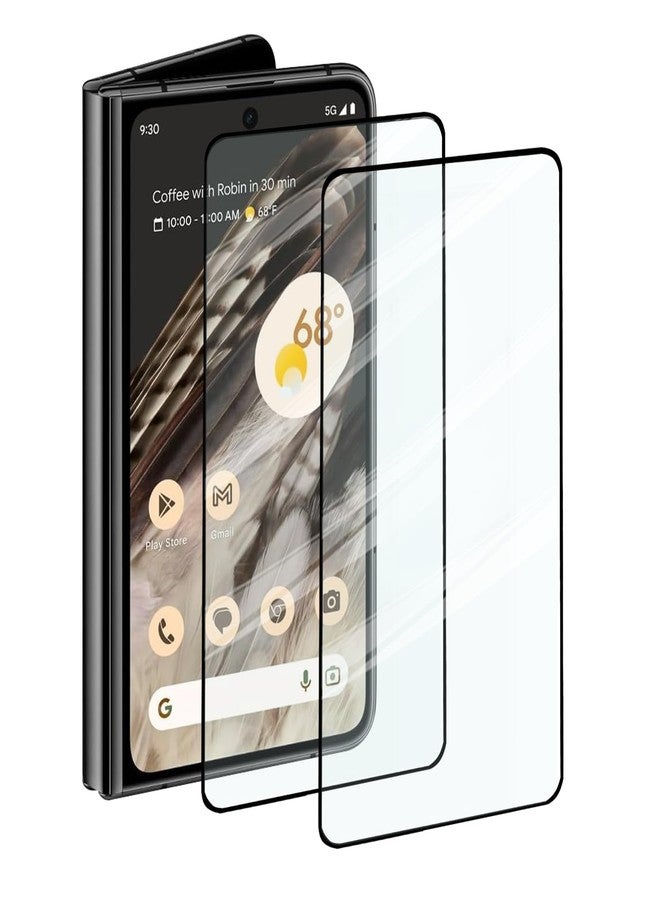 Guizzcg 2 Pack Screen Protector for Goo-gle Pixel Fold 2023, 2 Tempered Glass Screen Protector,Case Friendly,Scratch Resistant,HD-Clear,Clear Black - Image 1