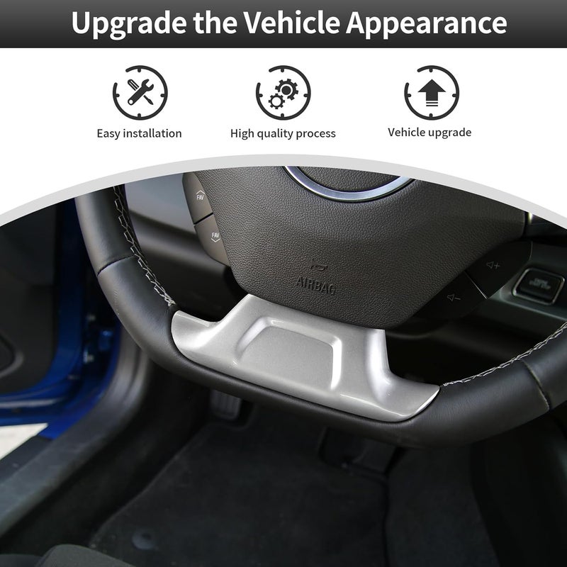 CheroCar for Chevrolet Camaro Steering Wheel Trim Decoration Cover Interior Accessories for Chevrolet Camaro 2017-2025 (Silver) - Image 3