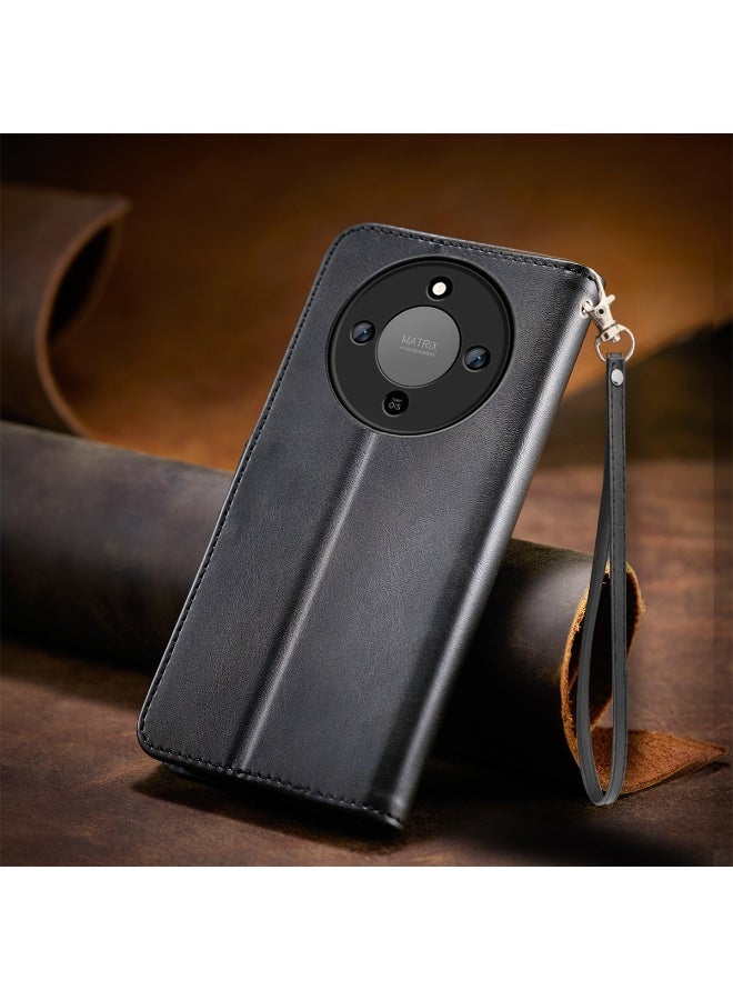 ICARLUS For Honor X9d 5G Case PU Leather Calf Texture Phone Cover - Black - Image 2