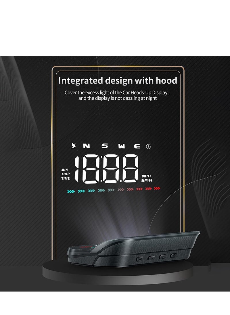 فورتي - شاشة عرض رأسية للسيارة الذكية، عداد السرعة الرقمي HUD GPS لشاشة السيارة LCD عداد السرعة السرعة المرهقة تنبيه الغوص بوصلة إنذار للسرعة الزائدة لجميع المركبات، مقياس إمالة مستوى ميل السيارة - Image 1