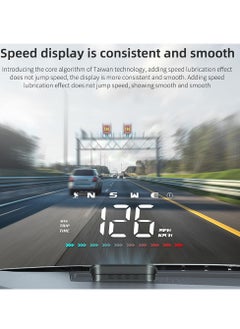 فورتي شاشة عرض رأسية للسيارة الذكية، عداد السرعة الرقمي HUD GPS لشاشة السيارة LCD عداد السرعة السرعة المرهقة تنبيه الغوص بوصلة إنذار للسرعة الزائدة لجميع المركبات، مقياس إمالة مستوى ميل السيارة  - Image 2