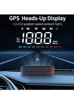 فورتي شاشة عرض رأسية للسيارة الذكية، عداد السرعة الرقمي HUD GPS لشاشة السيارة LCD عداد السرعة السرعة المرهقة تنبيه الغوص بوصلة إنذار للسرعة الزائدة لجميع المركبات، مقياس إمالة مستوى ميل السيارة  - Image 3