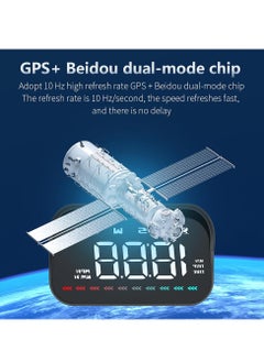 فورتي شاشة عرض رأسية للسيارة الذكية، عداد السرعة الرقمي HUD GPS لشاشة السيارة LCD عداد السرعة السرعة المرهقة تنبيه الغوص بوصلة إنذار للسرعة الزائدة لجميع المركبات، مقياس إمالة مستوى ميل السيارة  - Image 4
