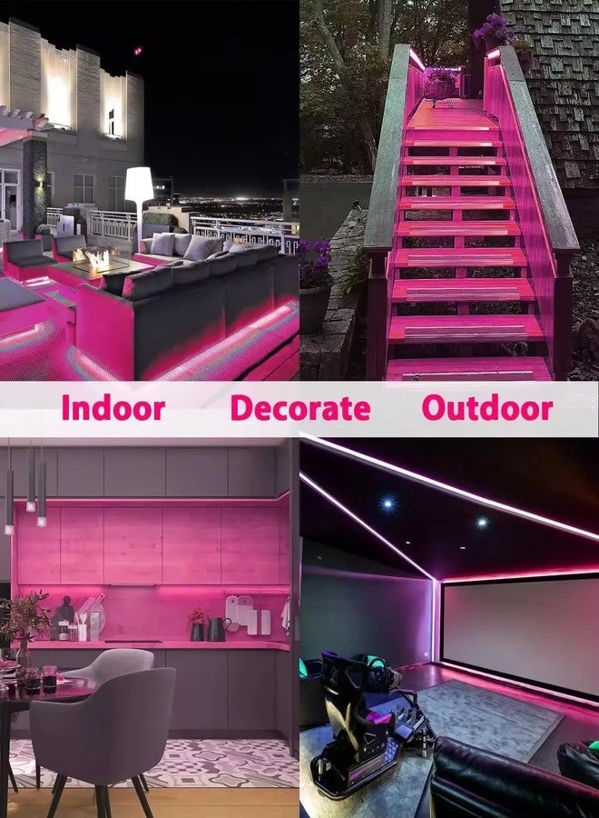 ATULUX 16.4 Ft Neon LED Strip Light with 12V Adapter, IP65 Waterproof Silicone Flexible Rope Light for Indoor and Outdoor Home Decor, Pink - Image 4