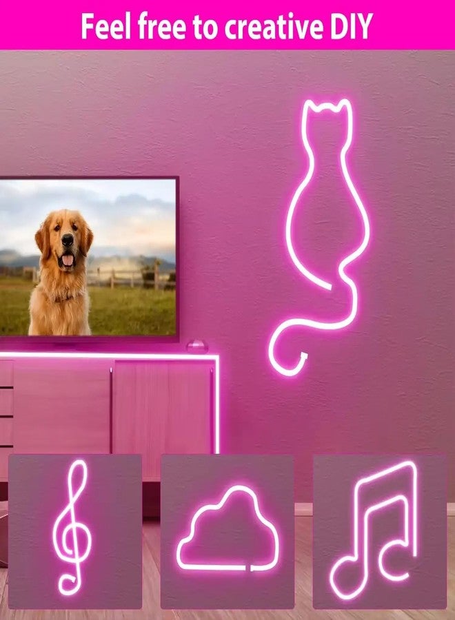 ATULUX 16.4 Ft Neon LED Strip Light with 12V Adapter, IP65 Waterproof Silicone Flexible Rope Light for Indoor and Outdoor Home Decor, Pink - Image 3
