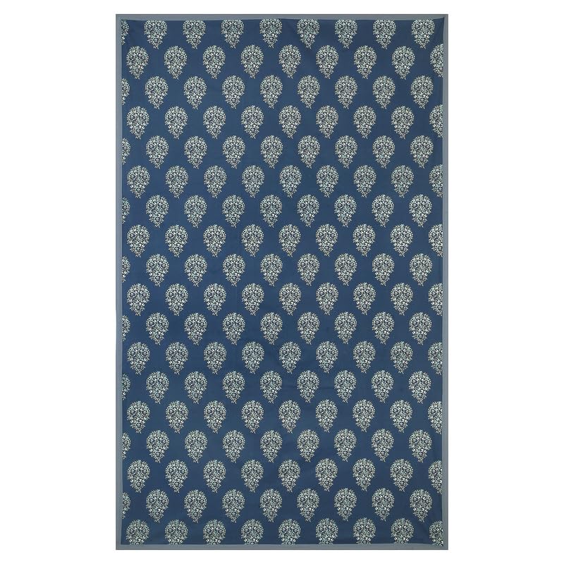 Go Texstylers Cotton Rectangular Pack of 1 Navy Blue Floral 6 Seater Table Cloth Cover  - Image 4