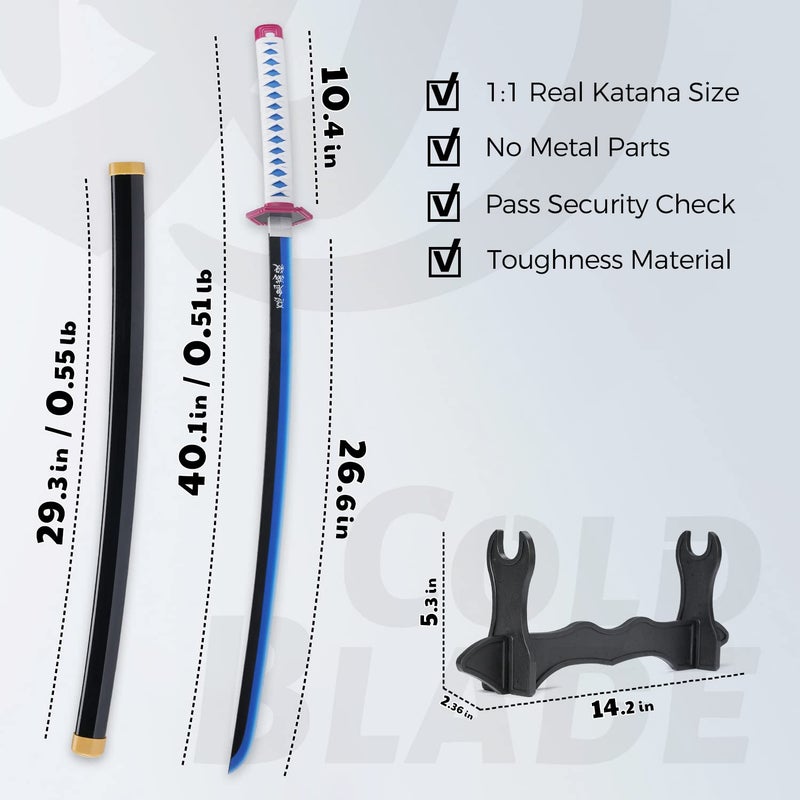 Cold Blade Anime Sword - 41 inches Anime Katana Replica with Belt and Stand - Fugang - Image 4
