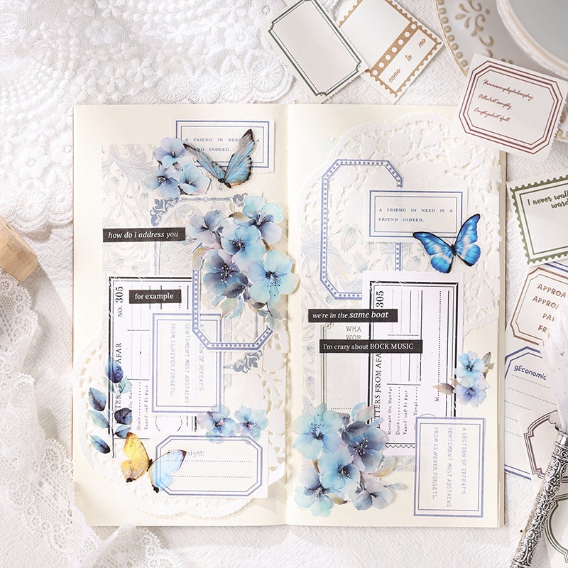 Ancient Rhyme Blank Record Non-Sticky Note Paper Retro Border Message Note Book Stamp Border Hand Account Decoration Material - Image 4