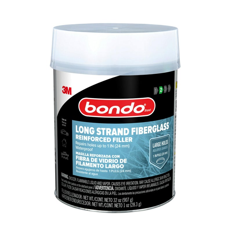 3M Bondo Bondo-Hair Long Strand Fiberglass Reinforced Filler, 00762, 1 Quart - Image 4